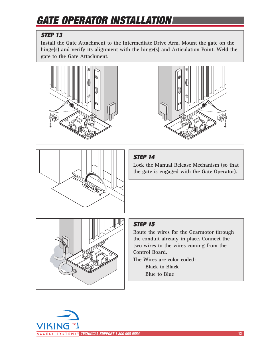 Gate operator installation | Controlled Products Systems Group I8 User Manual | Page 17 / 39