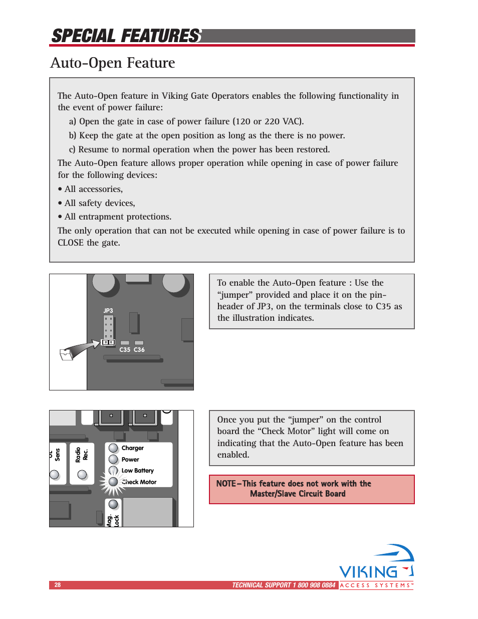 Special features, Auto-open feature | Controlled Products Systems Group I8 User Manual | Page 32 / 39