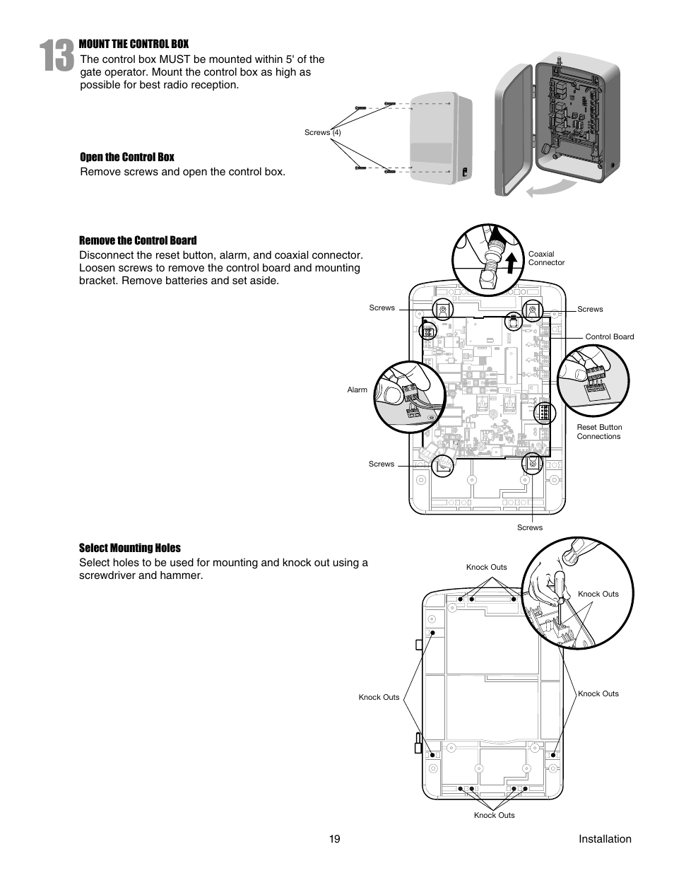 Mount the control box | Controlled Products Systems Group LA412 User Manual | Page 19 / 48