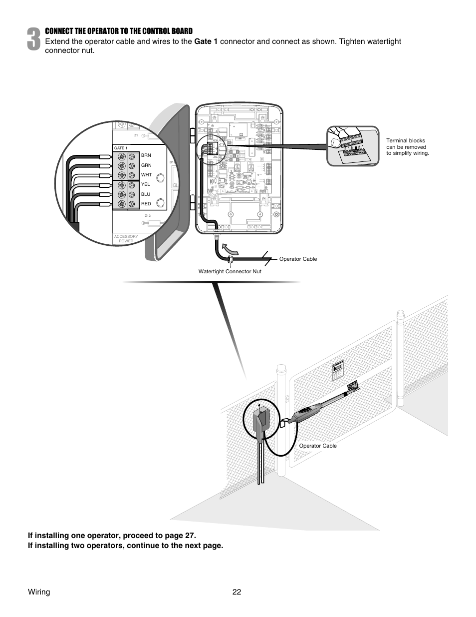 Connect the operator to the control board | Controlled Products Systems Group LA412 User Manual | Page 22 / 48