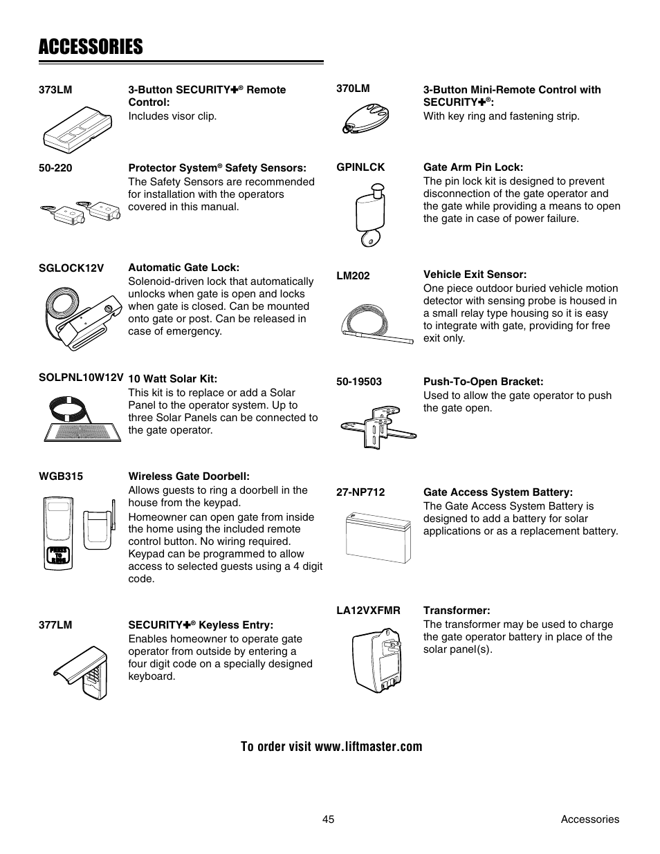 Accessories, Button security | Controlled Products Systems Group LA412 User Manual | Page 45 / 48