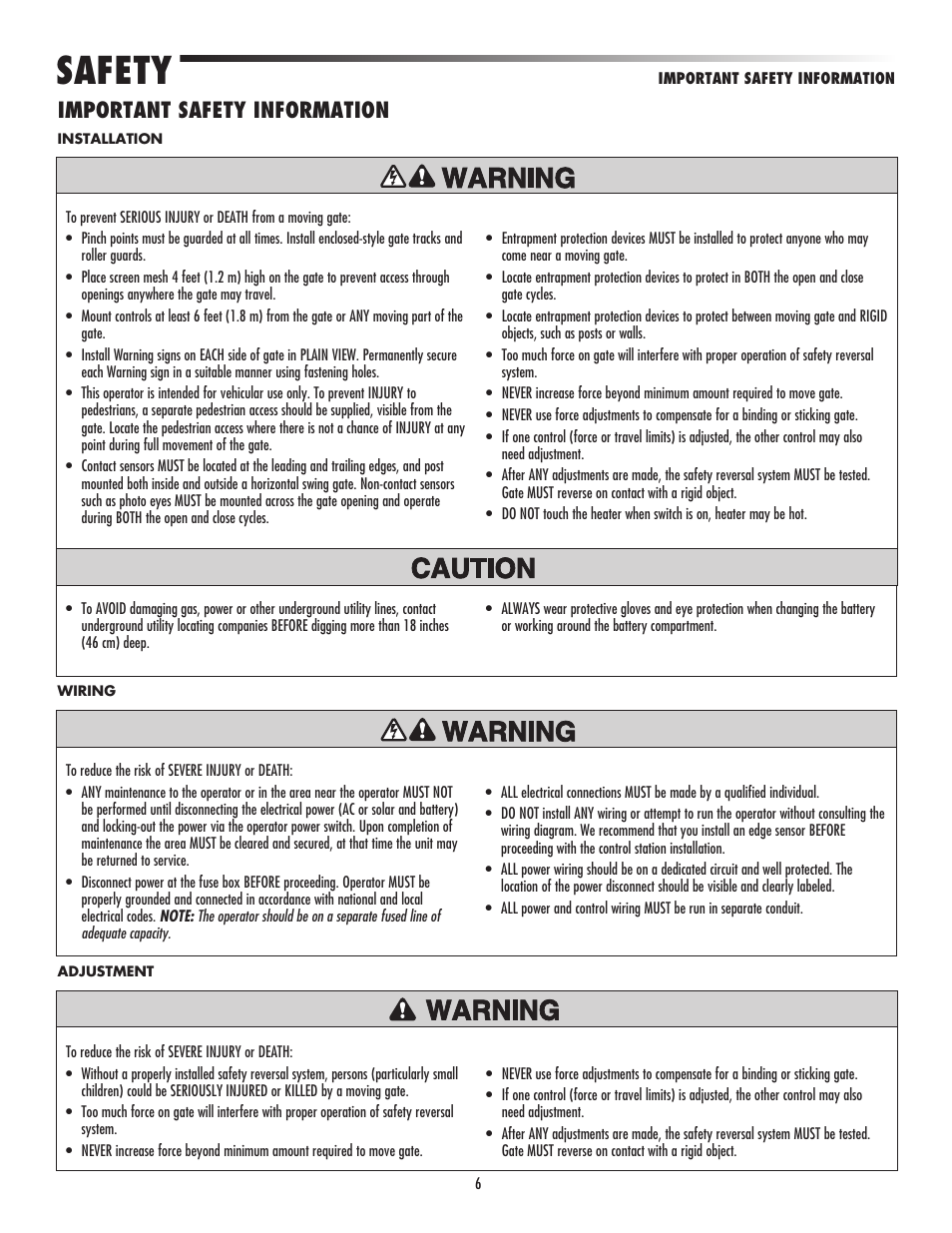 Important safety information, Safety | Controlled Products Systems Group LA500 User Manual | Page 8 / 48