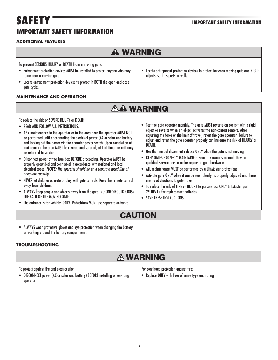 Safety, Important safety information | Controlled Products Systems Group LA500 User Manual | Page 9 / 48
