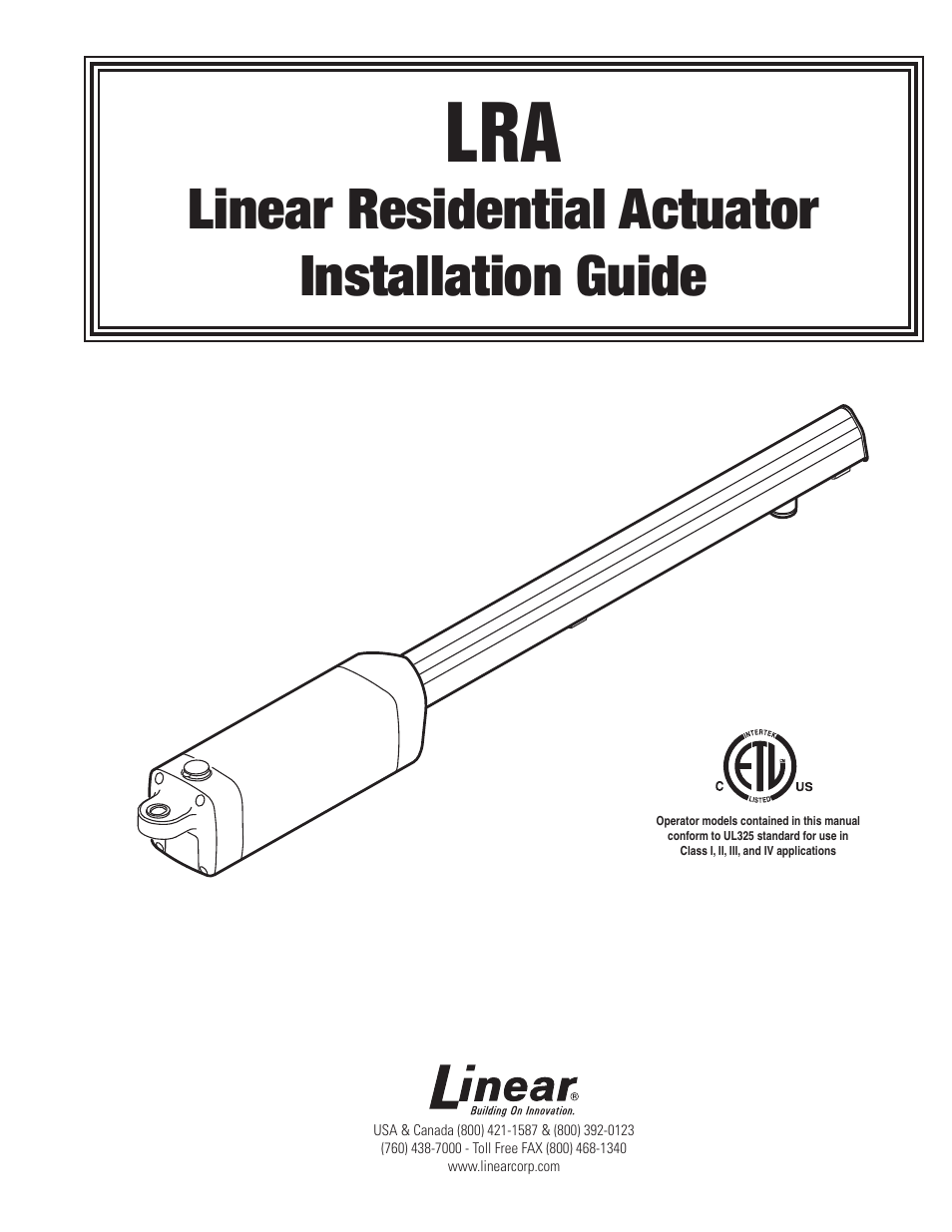 Controlled Products Systems Group LRA User Manual | 30 pages