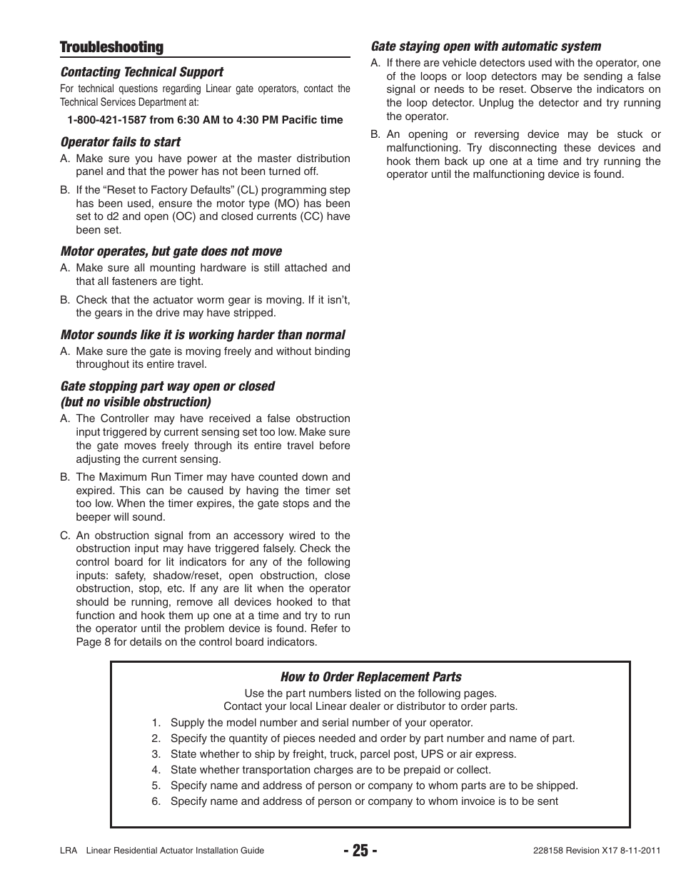 Troubleshooting | Controlled Products Systems Group LRA User Manual | Page 27 / 30