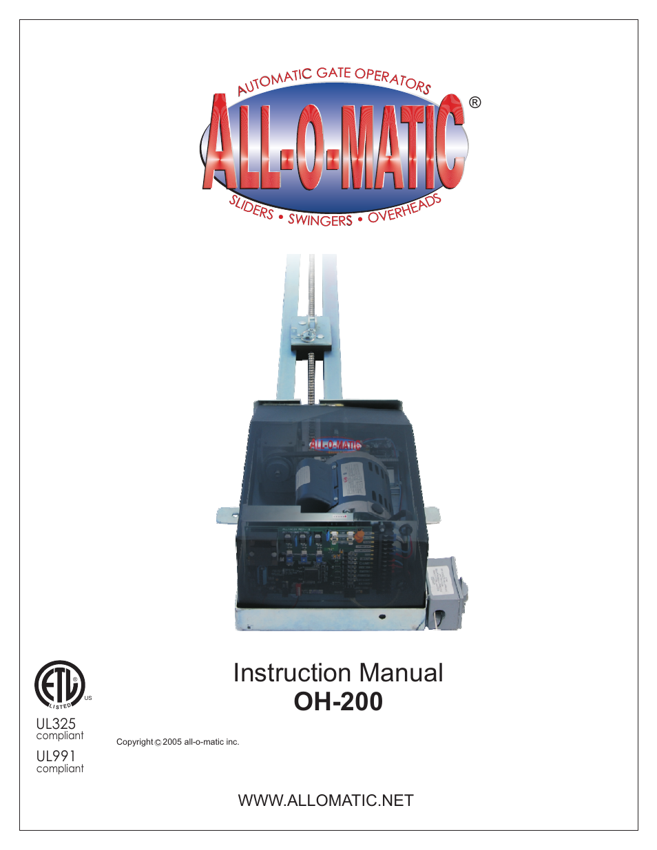 Controlled Products Systems Group OH200 User Manual | 24 pages