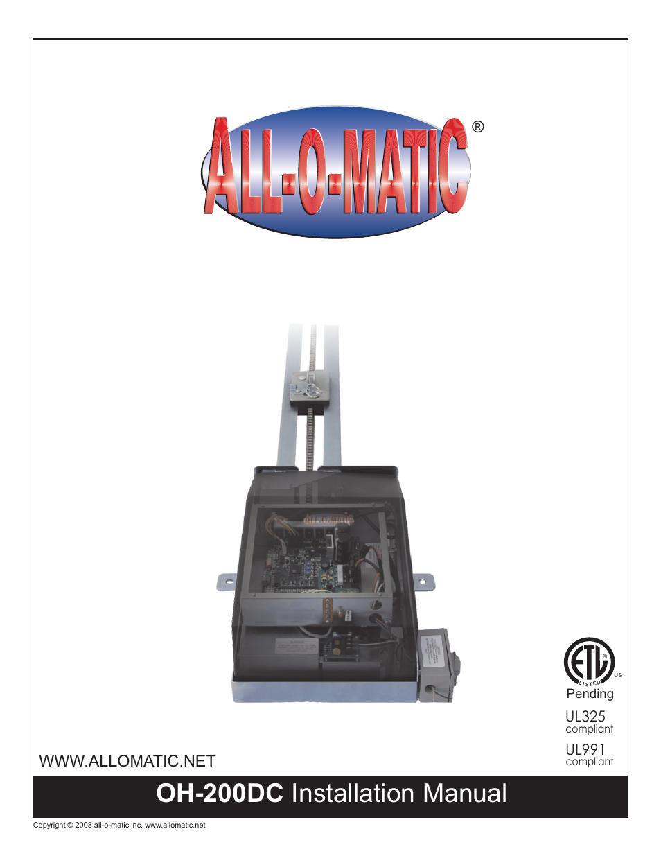 Controlled Products Systems Group OH200DC User Manual | 26 pages