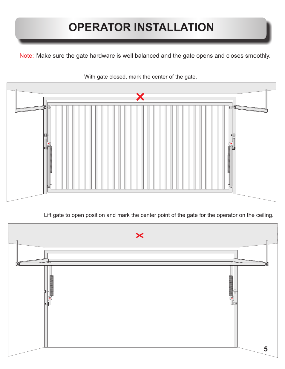 Operator installation | Controlled Products Systems Group OH200DC User Manual | Page 6 / 26