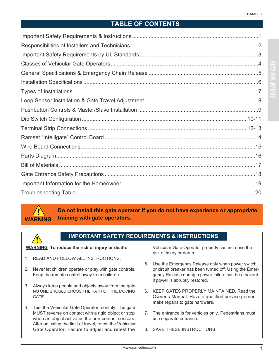 Controlled Products Systems Group RAM-50GB User Manual | Page 3 / 24