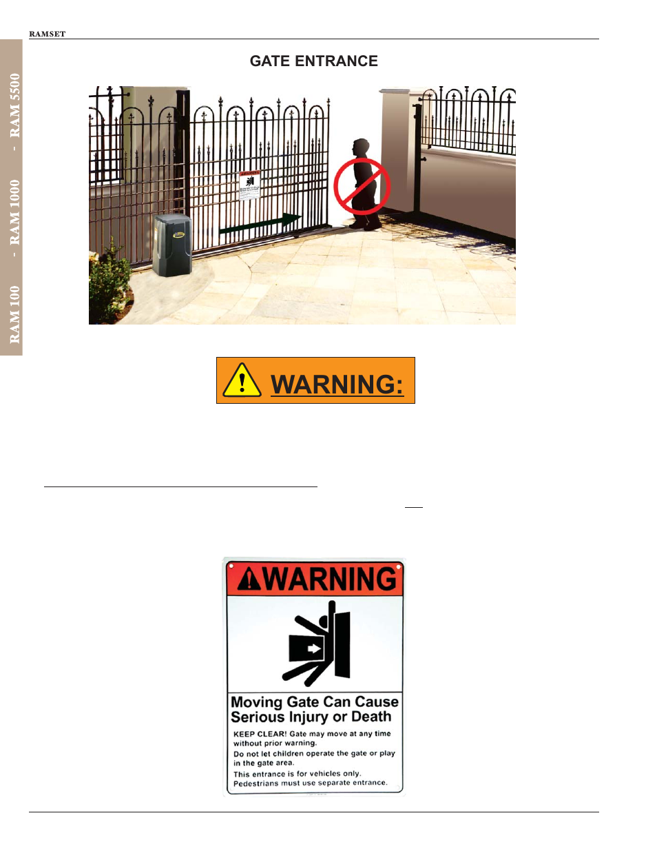 Warning | Controlled Products Systems Group RAM100 User Manual | Page 22 / 24