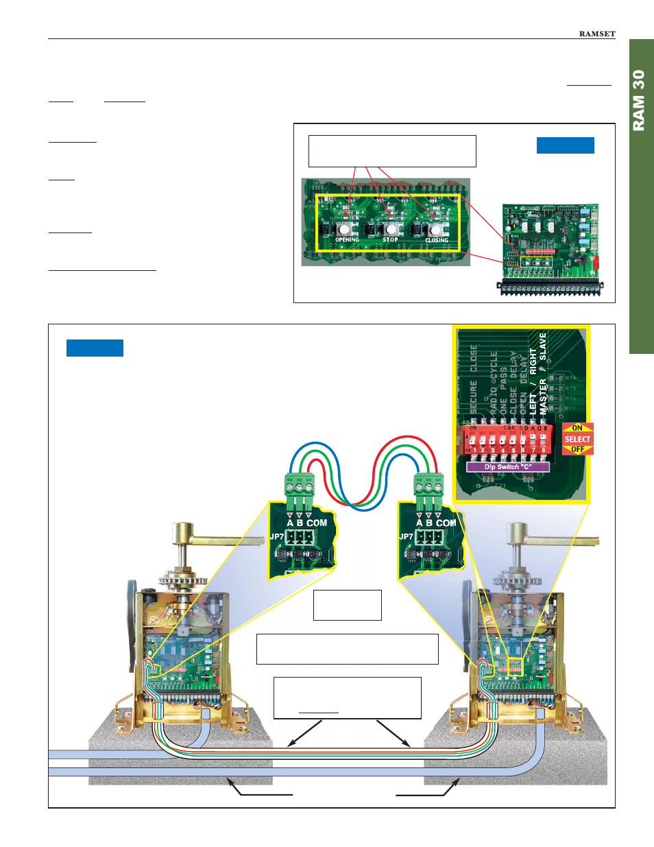 Ram 3 0, Pushbutton controls master / slave installation | Controlled Products Systems Group RAM30 User Manual | Page 13 / 28