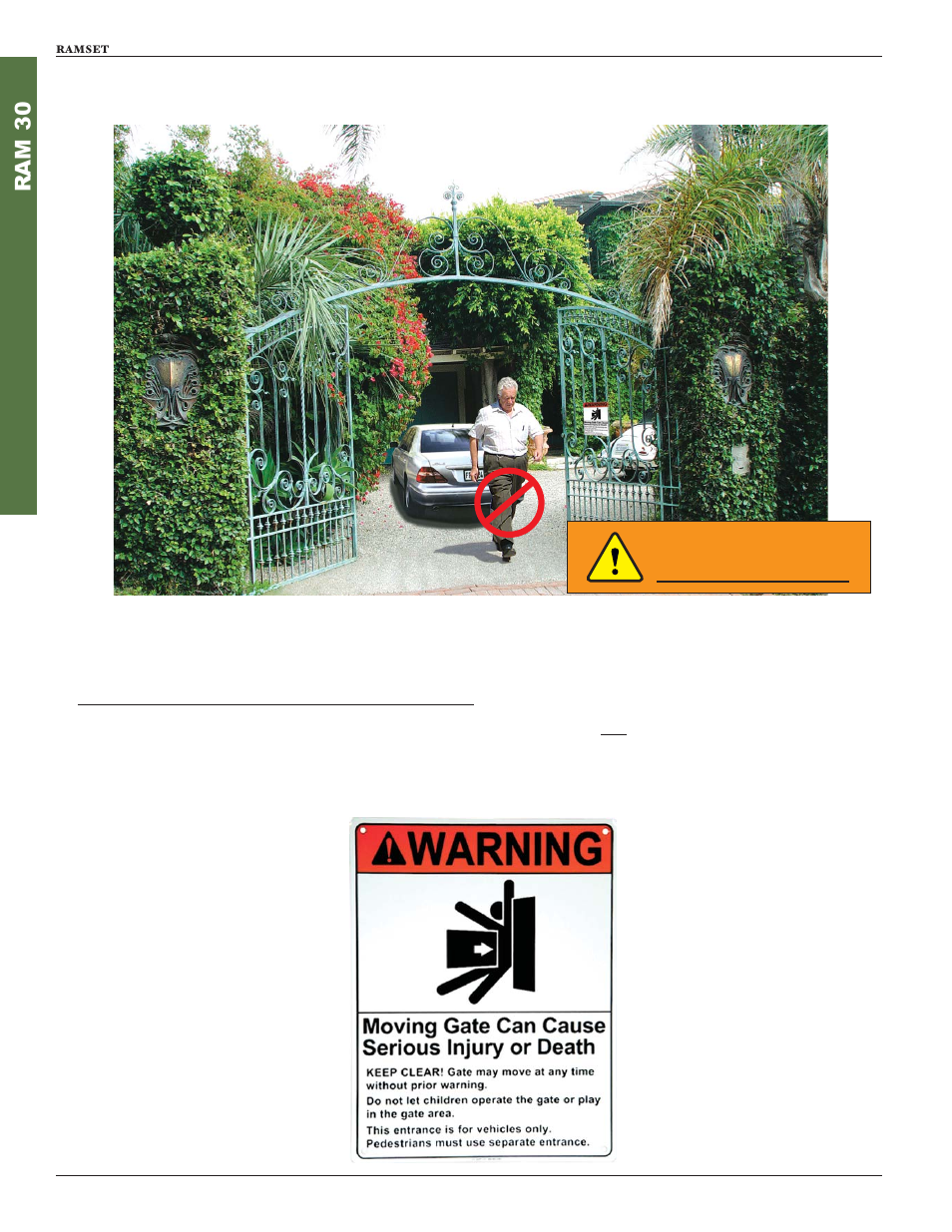 Warning | Controlled Products Systems Group RAM30 User Manual | Page 24 / 28