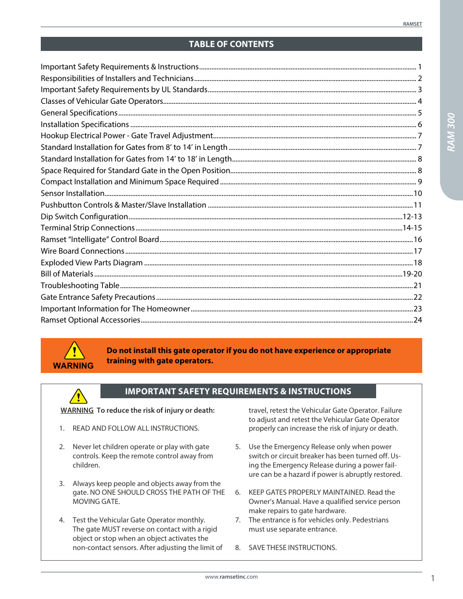 Ram 300 | Controlled Products Systems Group RAM300 User Manual | Page 3 / 28