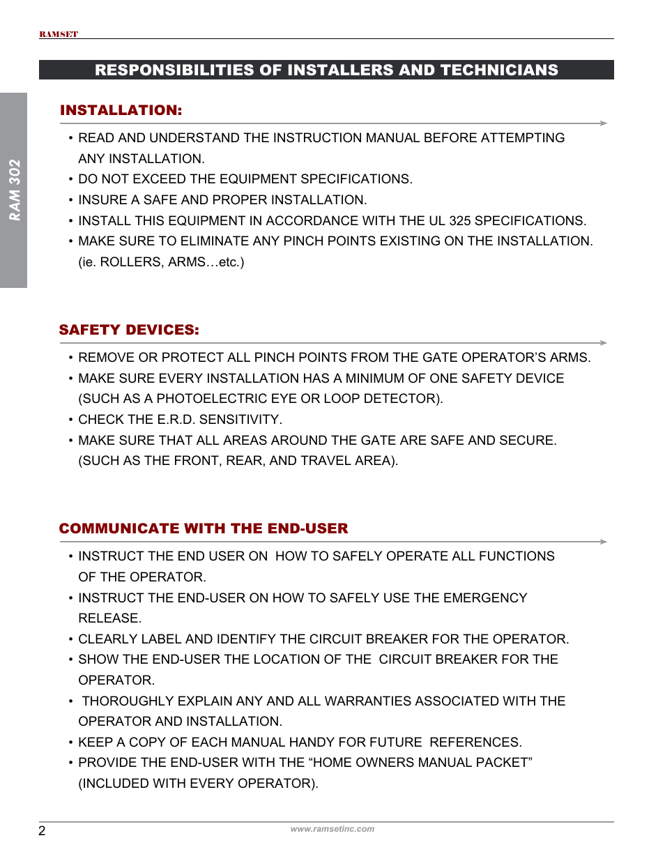 Ram 302 | Controlled Products Systems Group RAM302UL User Manual | Page 4 / 27
