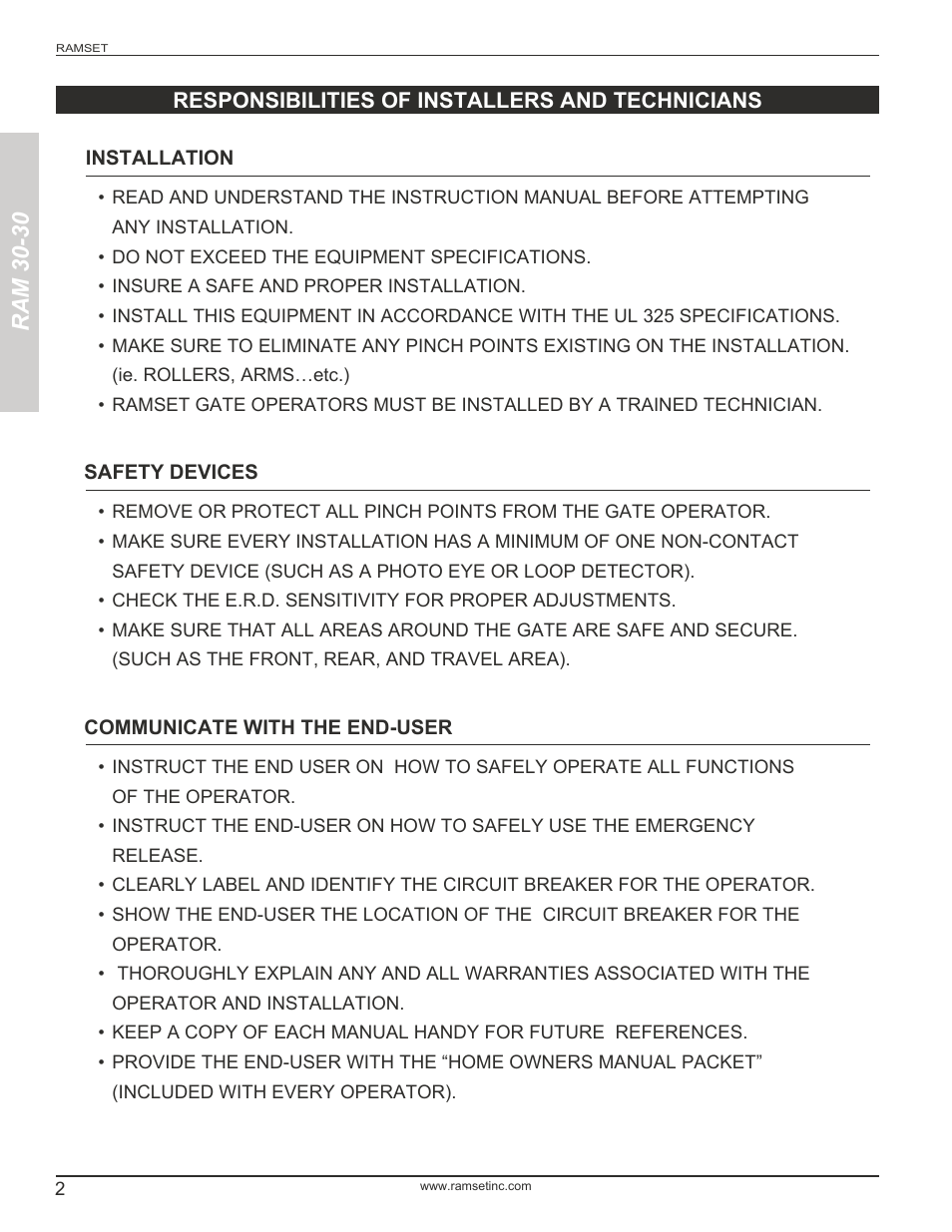 Ram 30-30 | Controlled Products Systems Group RAM3030 User Manual | Page 4 / 26