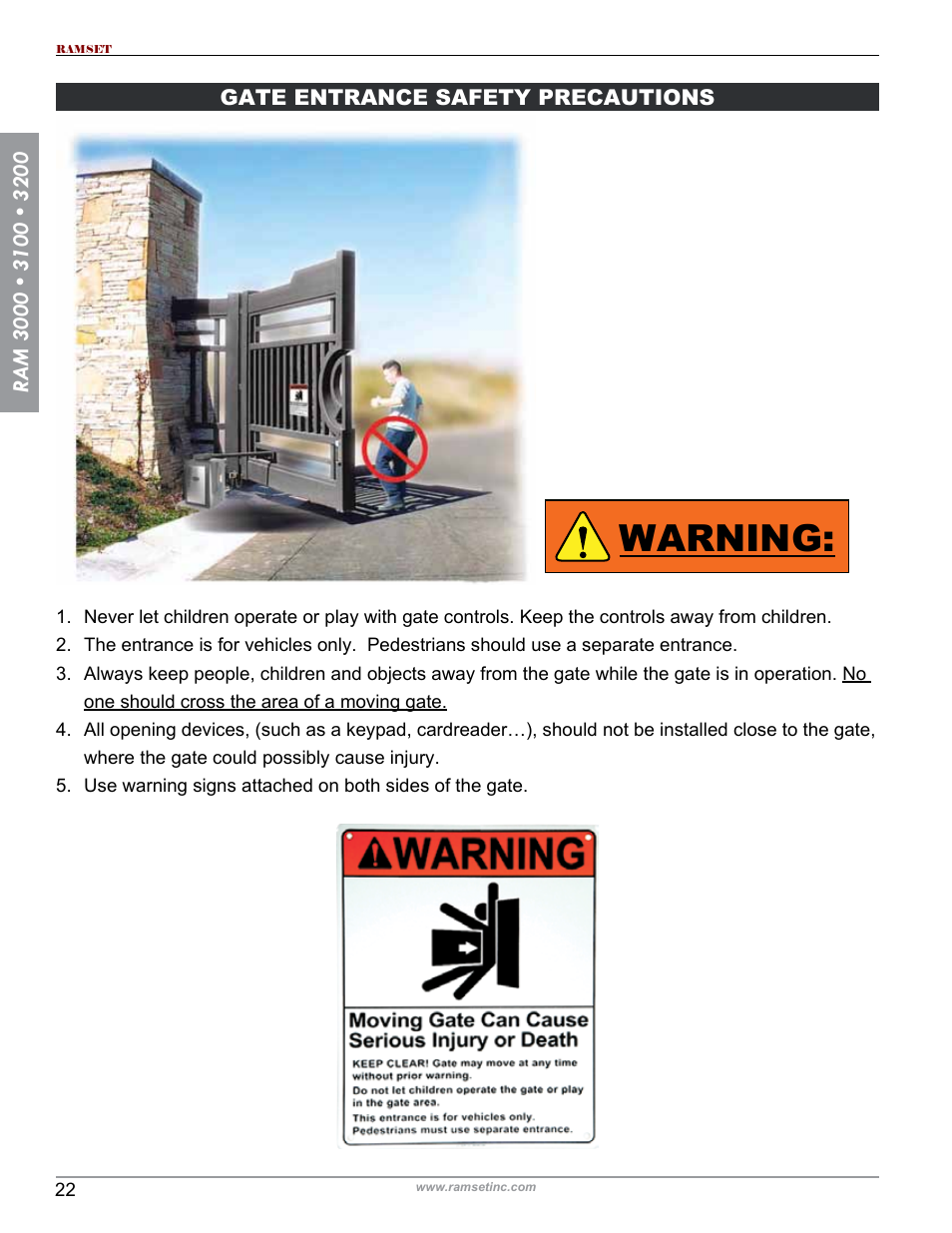 Warning | Controlled Products Systems Group RAM3200 User Manual | Page 24 / 28