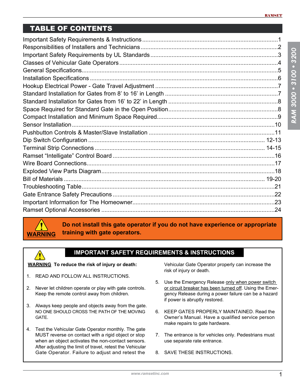 Controlled Products Systems Group RAM3200 User Manual | Page 3 / 28