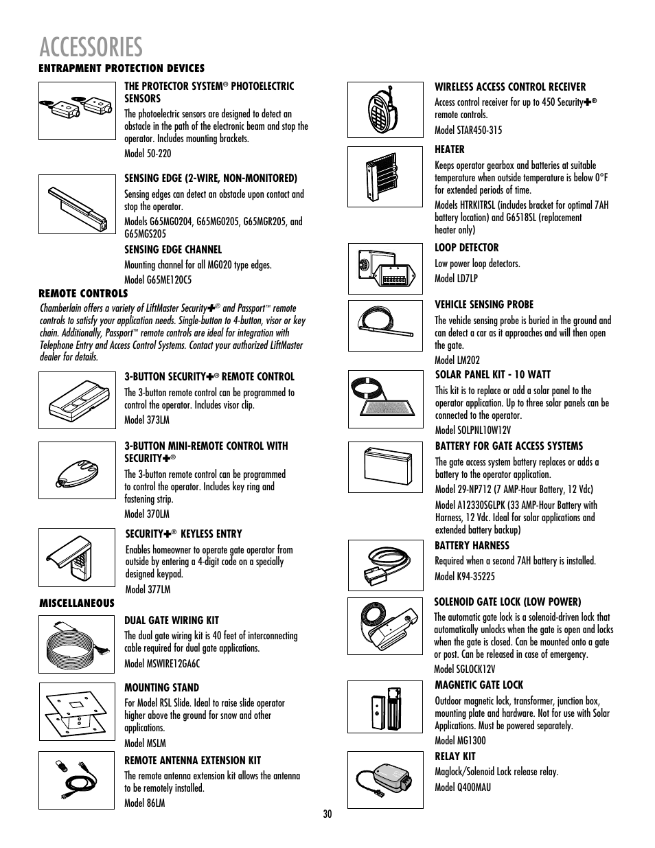 Accessories | Controlled Products Systems Group RSL12V User Manual | Page 31 / 32