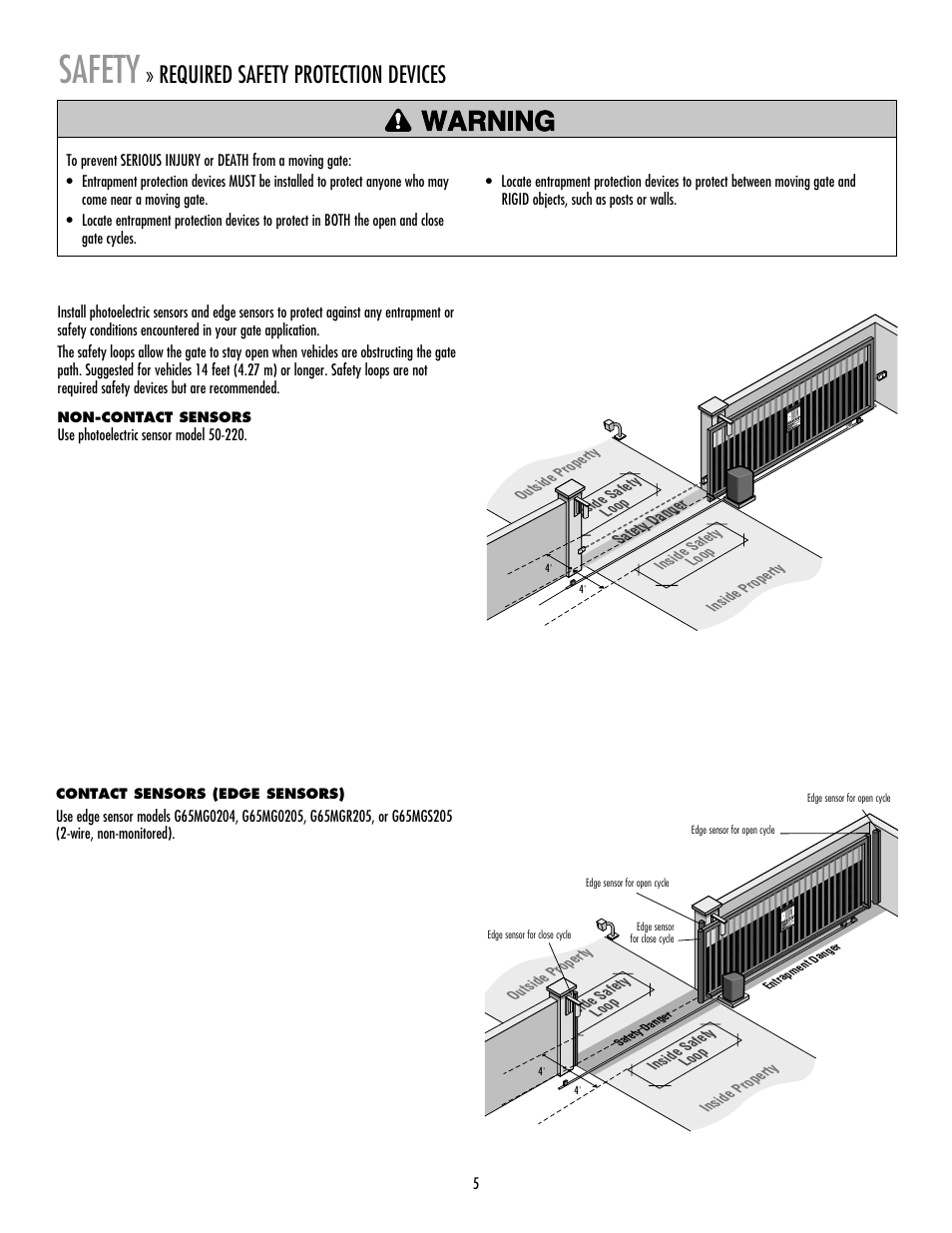 Required safety protection devices, Safety | Controlled Products Systems Group RSL12V User Manual | Page 6 / 32