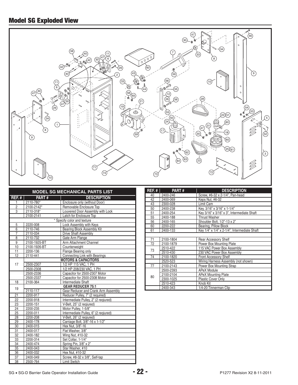 Model sg exploded view | Controlled Products Systems Group SG-TB-25-211 User Manual | Page 24 / 28