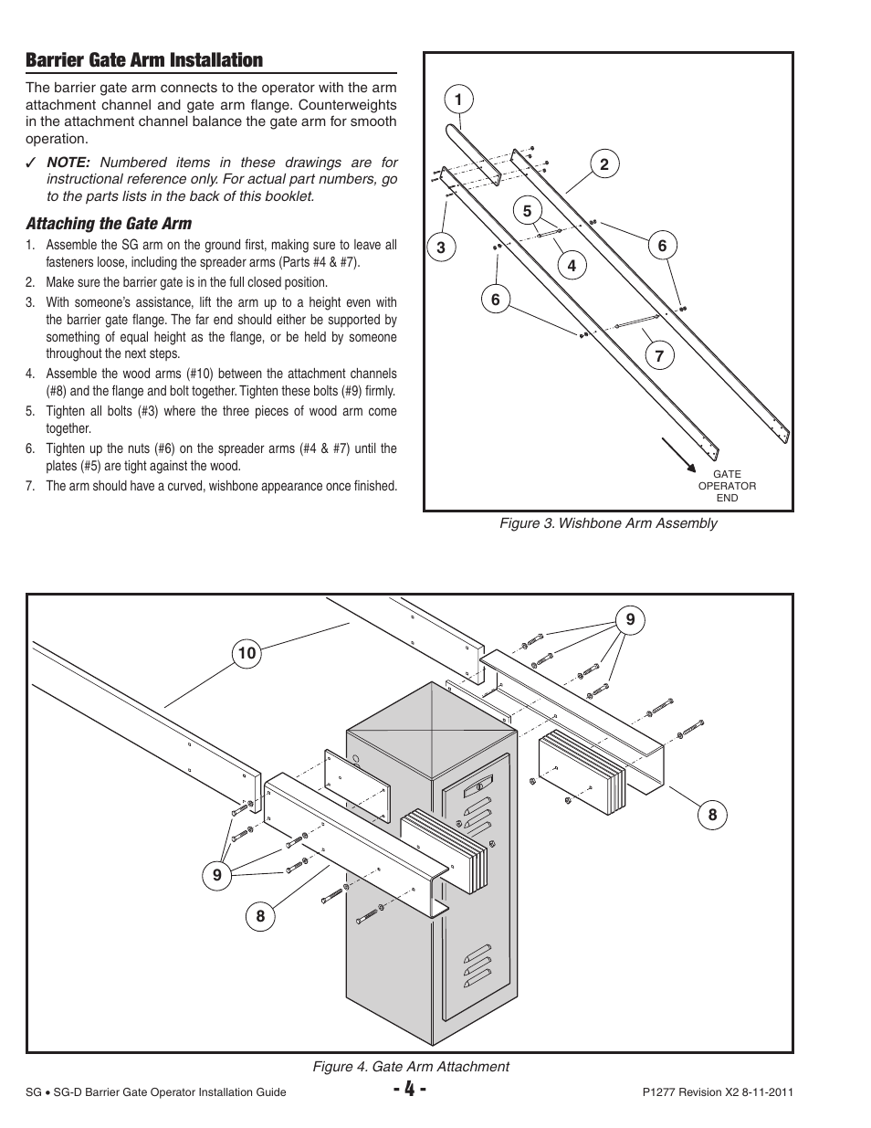 Barrier gate arm installation | Controlled Products Systems Group SG-TB-25-211 User Manual | Page 6 / 28