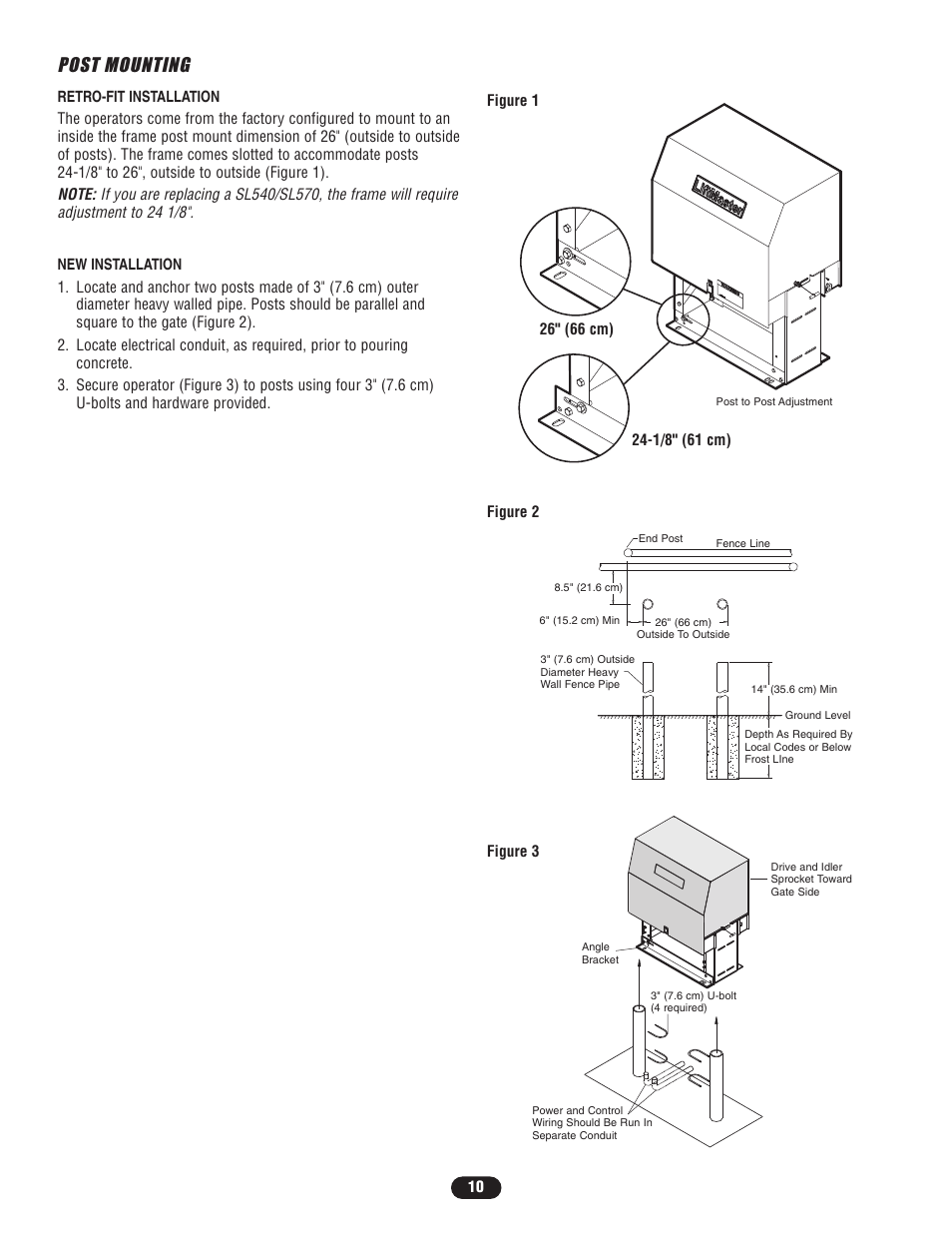 Post mounting | Controlled Products Systems Group SL5755021G3 User Manual | Page 10 / 40