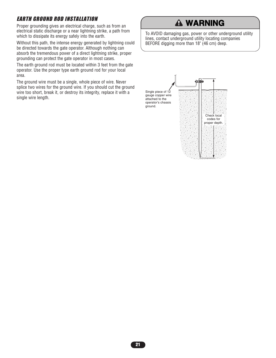 Earth ground rod installation | Controlled Products Systems Group SL5755021G3 User Manual | Page 21 / 40