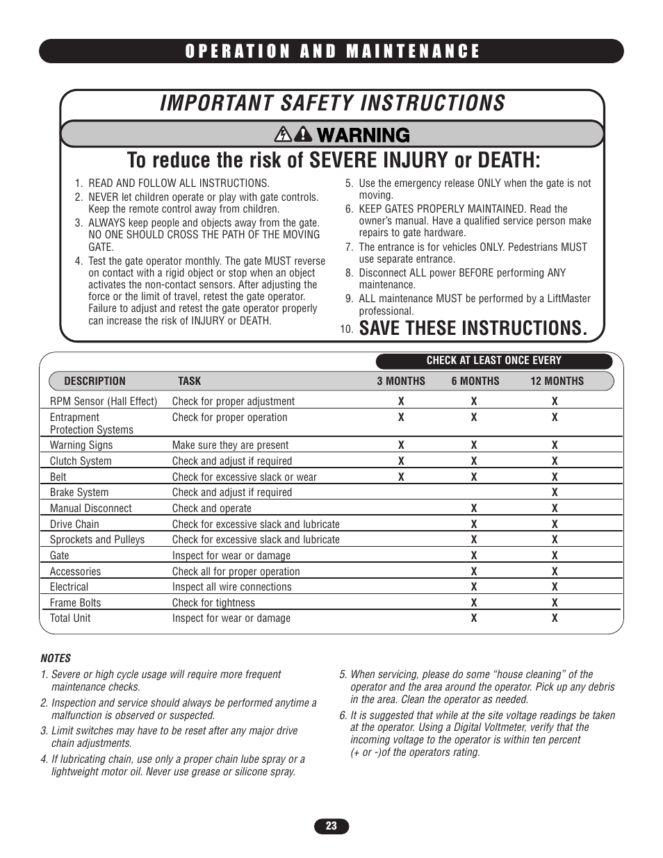 Operation and maintenance, Save these instructions | Controlled Products Systems Group SL5755021G3 User Manual | Page 23 / 40