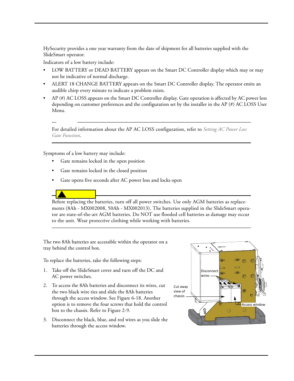 Dc battery replacement -31, Dc battery replacement, Dc b | Controlled Products Systems Group SLIDESMART DC 10F User Manual | Page 129 / 148