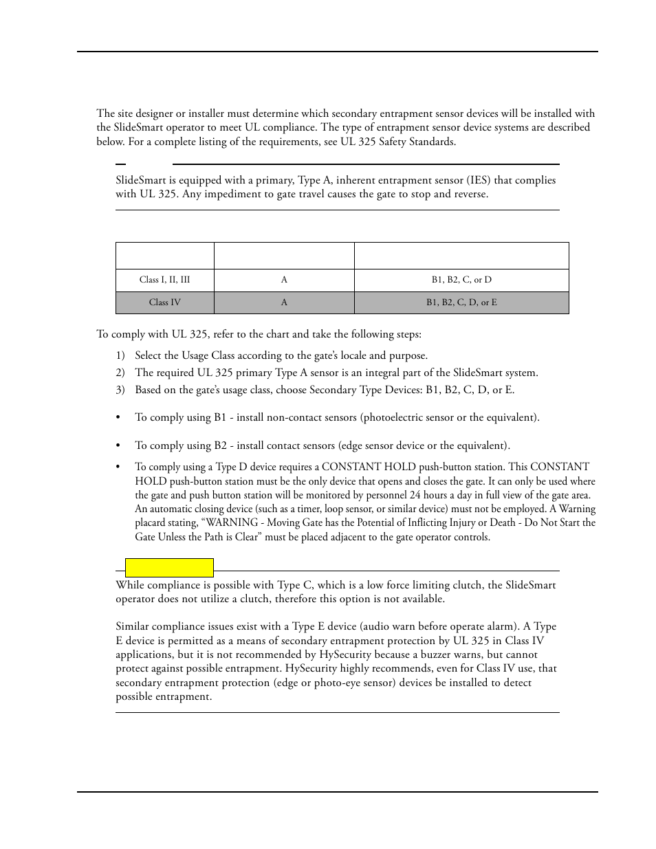 Choosing secondary entrapment protection | Controlled Products Systems Group SLIDESMART DC 10F User Manual | Page 19 / 148
