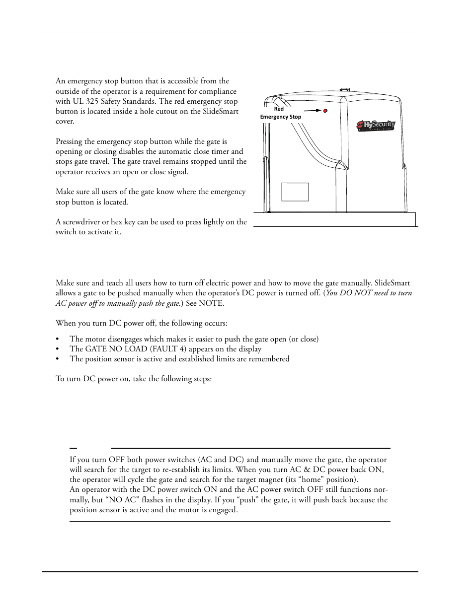 Mergency, Utton, Elease | Controlled Products Systems Group SLIDESMART DC 10F User Manual | Page 20 / 148