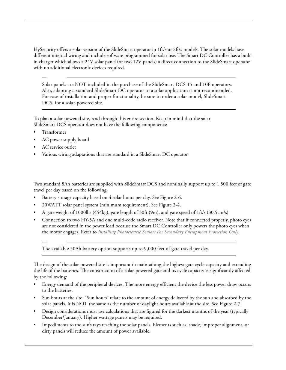Sing, Olar, Owered | Perator, Design requirements & considerations -6, Design requirements & considerations | Controlled Products Systems Group SLIDESMART DC 10F User Manual | Page 44 / 148