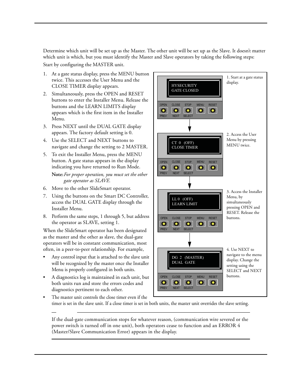 Aster, Lave, Etup | Er an, Lave m, Enu s | Controlled Products Systems Group SLIDESMART DC 10F User Manual | Page 97 / 148