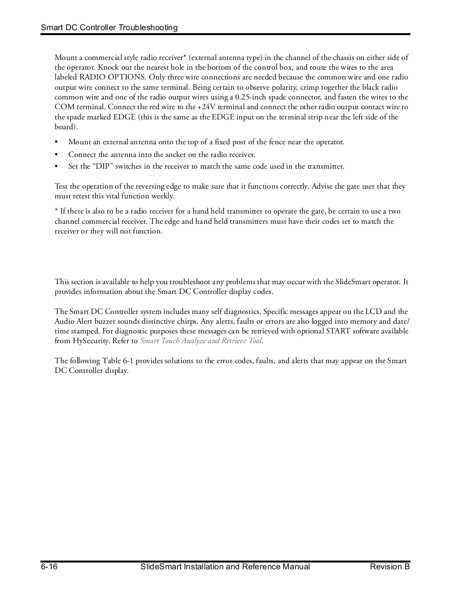 Dc c, Mart, Ontroller | Roubleshooting | Controlled Products Systems Group SLIDESMART DCS 10F User Manual | Page 114 / 142
