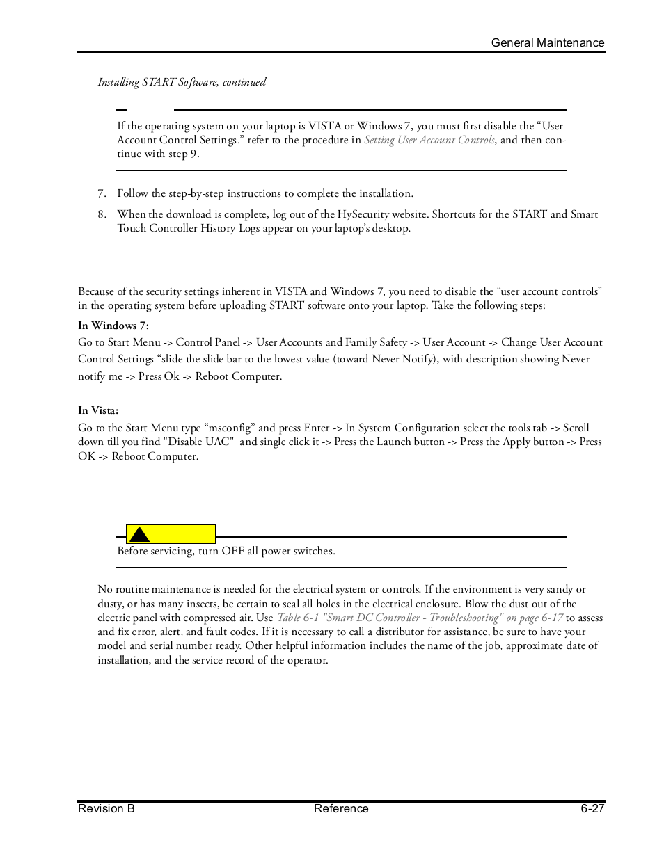 Electrical controls | Controlled Products Systems Group SLIDESMART DCS 10F User Manual | Page 125 / 142