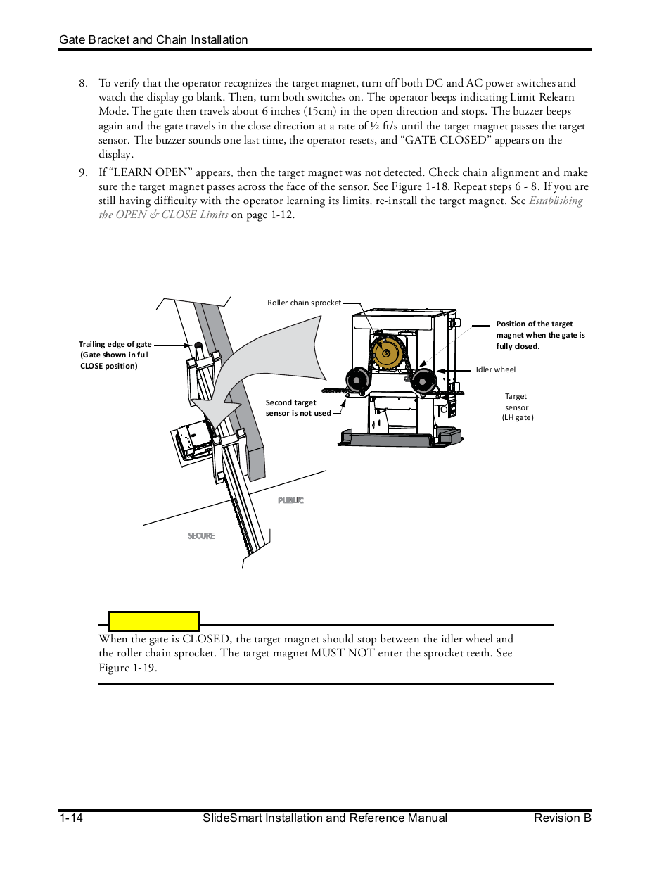 Ront, Nstallation, Caution | Controlled Products Systems Group SLIDESMART DCS 10F User Manual | Page 36 / 142