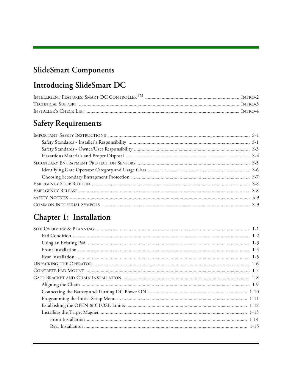 Controlled Products Systems Group SLIDESMART DCS 10F User Manual | Page 5 / 142