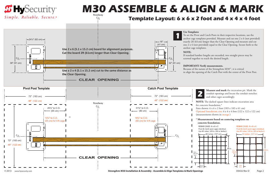 M30 assembly_pg2_revd, M30 assemble & align & mark | Controlled Products Systems Group STRONGARM M30 User Manual | Page 4 / 12