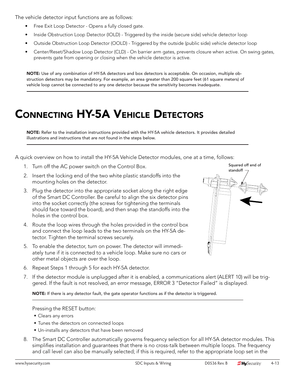 Hy-5a v, Onnecting, Ehicle | Etectors | Controlled Products Systems Group STRONGARMPARK DC 10 User Manual | Page 53 / 78