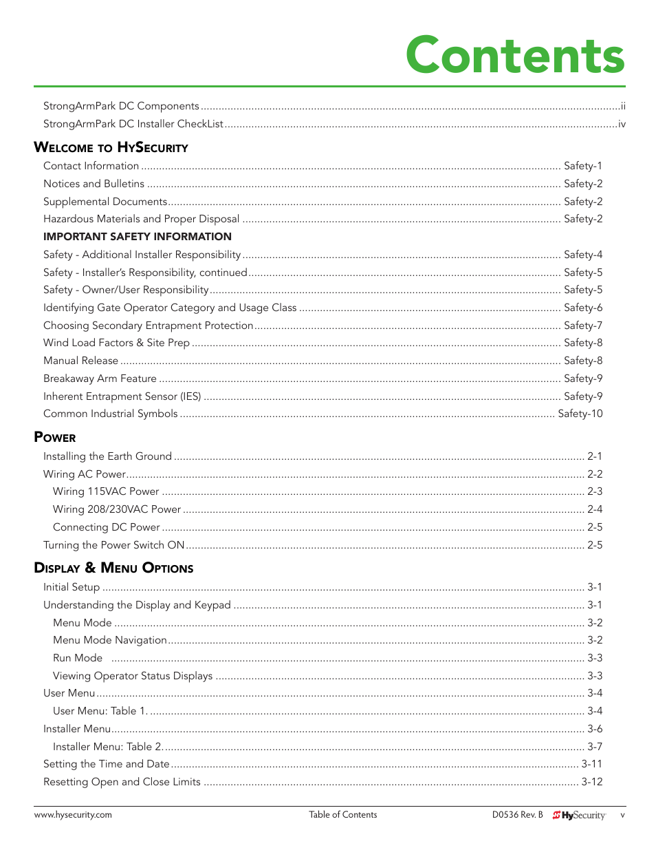 Controlled Products Systems Group STRONGARMPARK DC 10 User Manual | Page 7 / 78