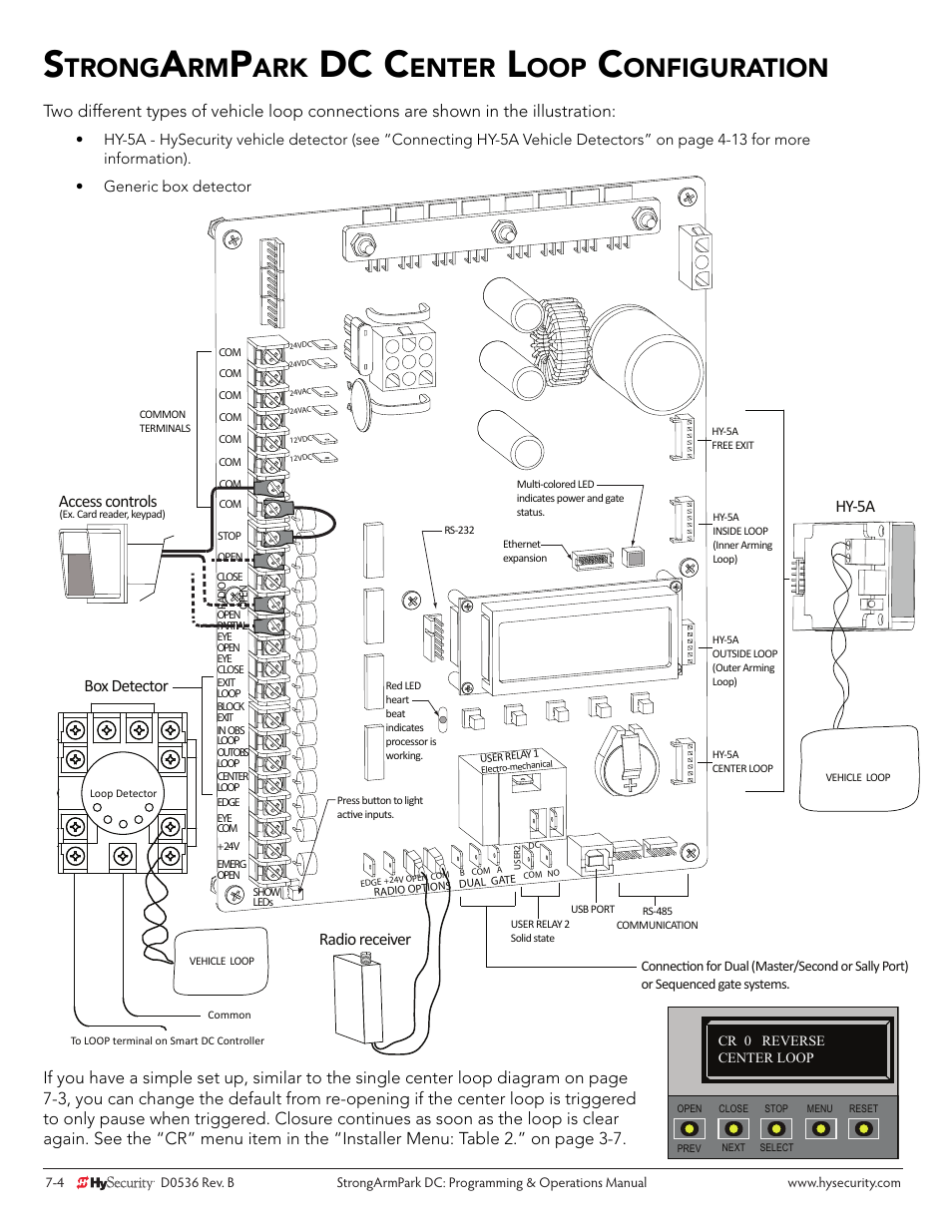 Dc c, Trong, Enter | Onfiguration, Hy-5a access controls radio receiver | Controlled Products Systems Group STRONGARMPARK DC 10 User Manual | Page 76 / 78