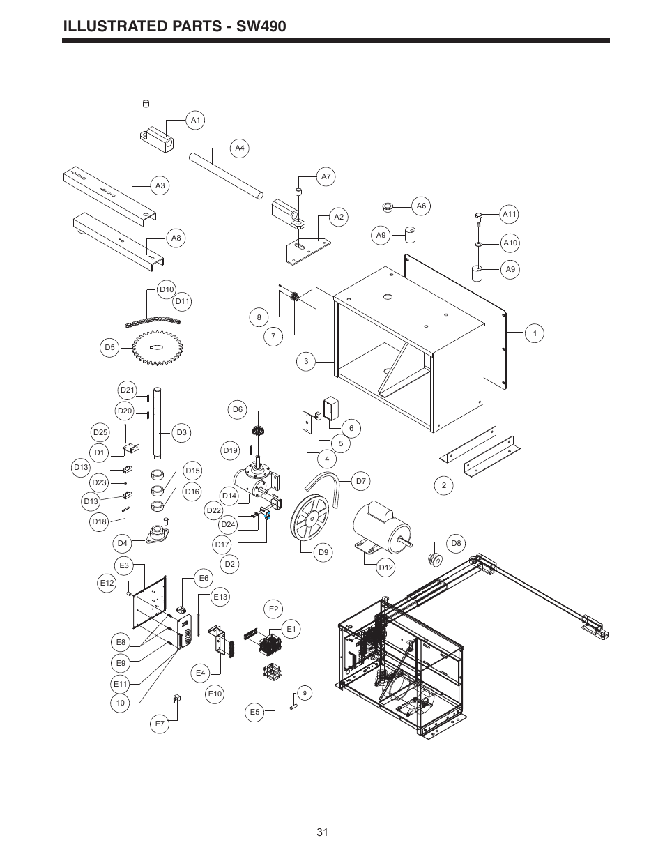 Illustrated parts - sw490 | Controlled Products Systems Group SW4705011G3 User Manual | Page 31 / 36