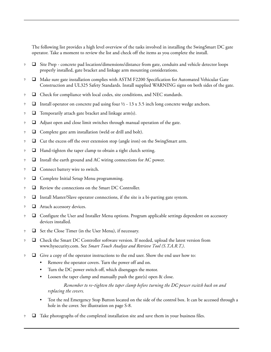 Nstaller, Heck, Intro-4 | Controlled Products Systems Group SWINGSMART DC 20 User Manual | Page 11 / 136