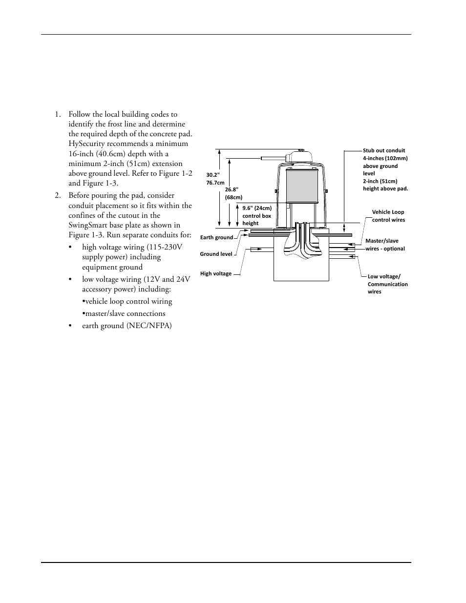 Ondition, Pouring the concrete -2, Pouring the concrete | Controlled Products Systems Group SWINGSMART DC 20 User Manual | Page 24 / 136
