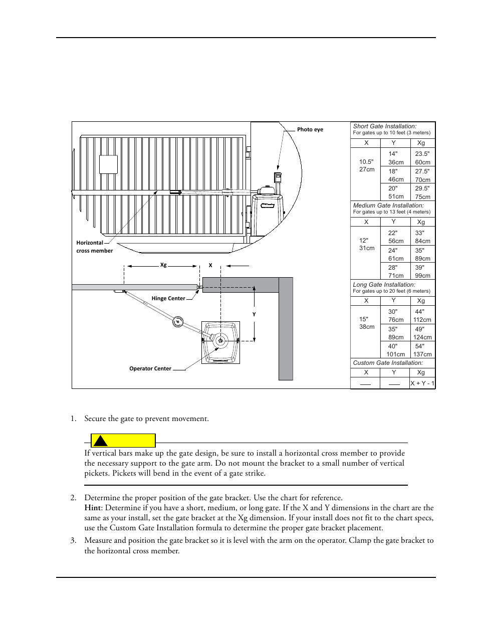 Racket, Inkage, Installing the gate bracket -7 | Installing the gate bracket | Controlled Products Systems Group SWINGSMART DC 20 User Manual | Page 29 / 136