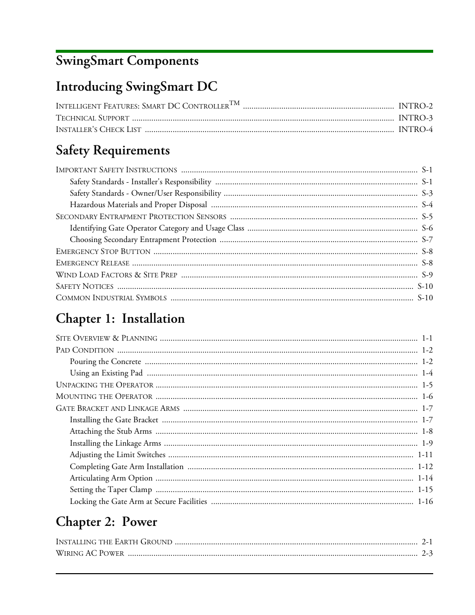 Controlled Products Systems Group SWINGSMART DC 20 User Manual | Page 5 / 136