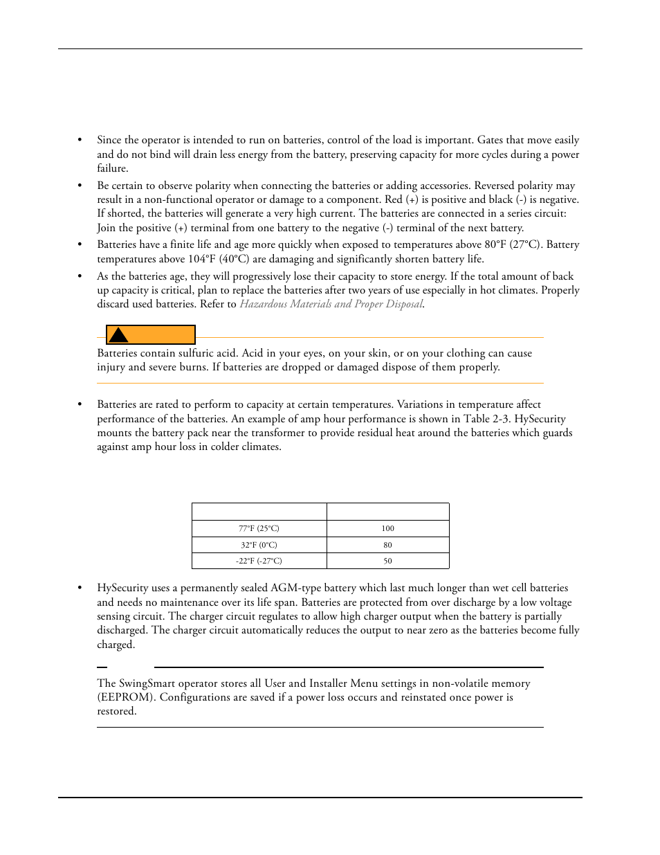 Mportant, Onsiderations, Powered | Perators, Important considerations for dc-powered operators | Controlled Products Systems Group SWINGSMART DC 20 User Manual | Page 50 / 136