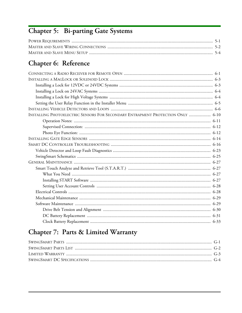 Controlled Products Systems Group SWINGSMART DC 20 User Manual | Page 7 / 136
