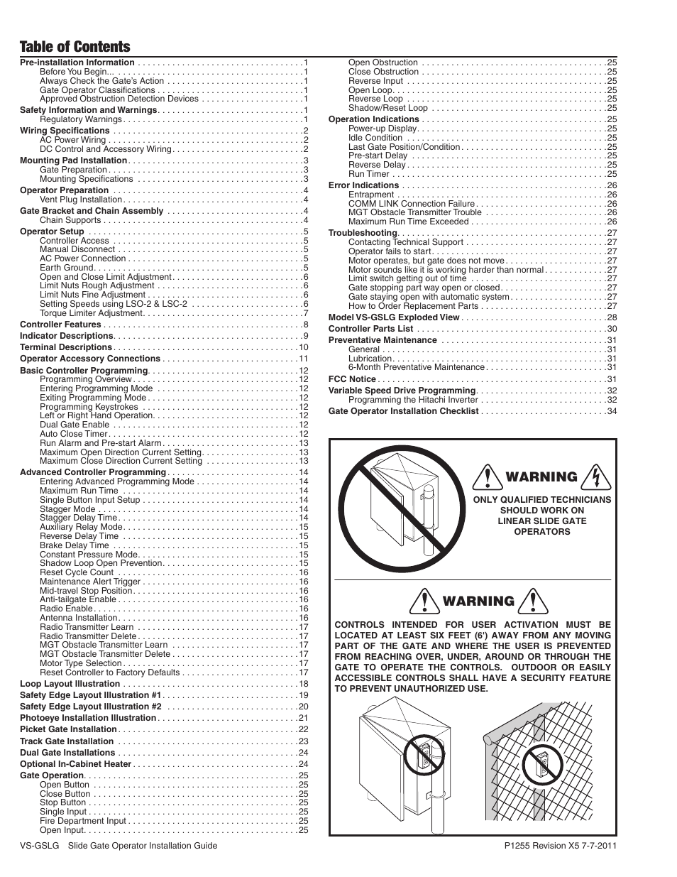 Controlled Products Systems Group VS-GSLG-111 User Manual | Page 2 / 36
