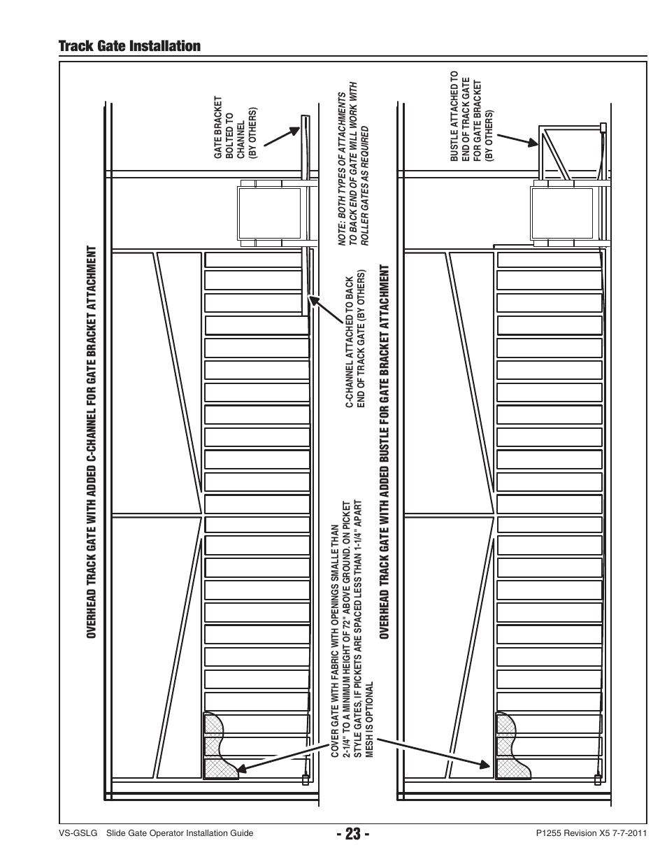 Track gate installation | Controlled Products Systems Group VS-GSLG-111 User Manual | Page 25 / 36